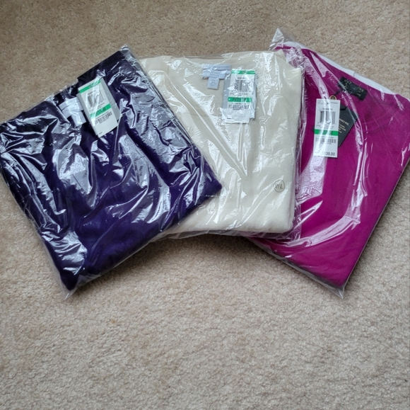 Charter Club Cashmere Sweater Size P/L Concord (Purple) NWT - Picture 4 of 5